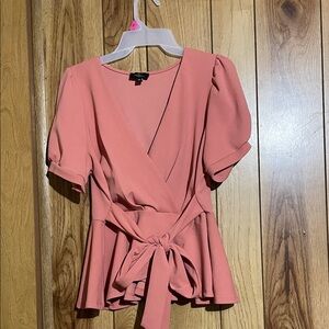 Forever 21 Coral Wrap Blouse